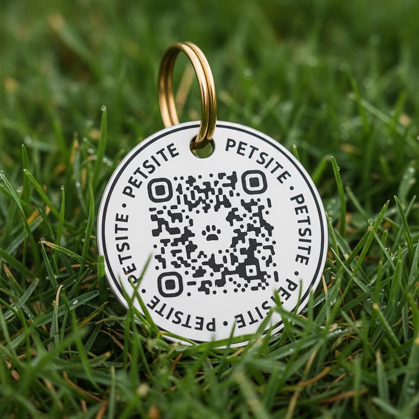 Perro con medalla inteligente